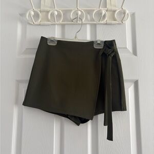 Olive Green Wrap Skort